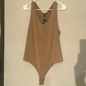 Express Body Contour Ribbed V-Neck Bodysuit